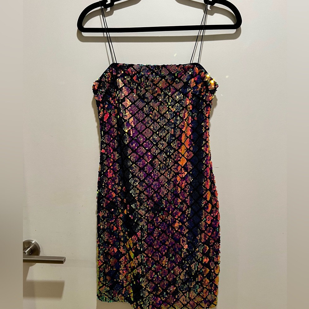 TOPSHOP Mini Sequin Dress. Size 4